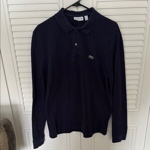 Lacoste Navy Blue Long Sleeve Polo Shirt